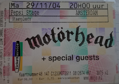 Motörhead - Pepsi Stage Amsterdam ticket