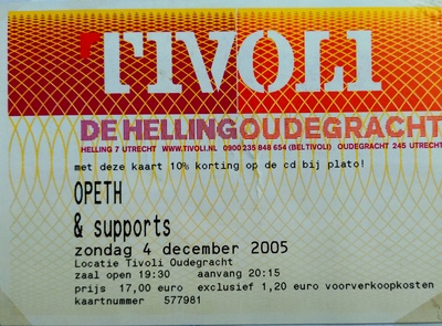 Opeth - Tivoli ticket