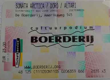 Sonata Artica / Doro / Altari - De Boerderij ticket