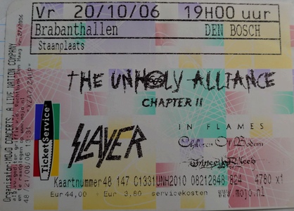 The Unholy Alliance Chapter II - Brabanthallen ticket