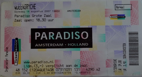 Queensryche - Paradiso ticket