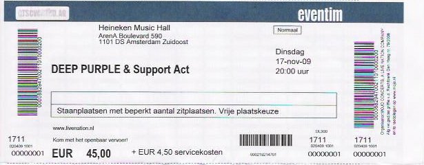 Deep Purple - HMH ticket