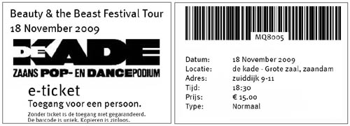 Beauty & The Beast - De Kade ticket